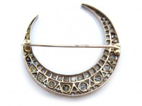Victorian Diamond Crescent Brooch