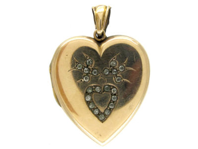 Heart Locket with Two Birds & Heart Motif