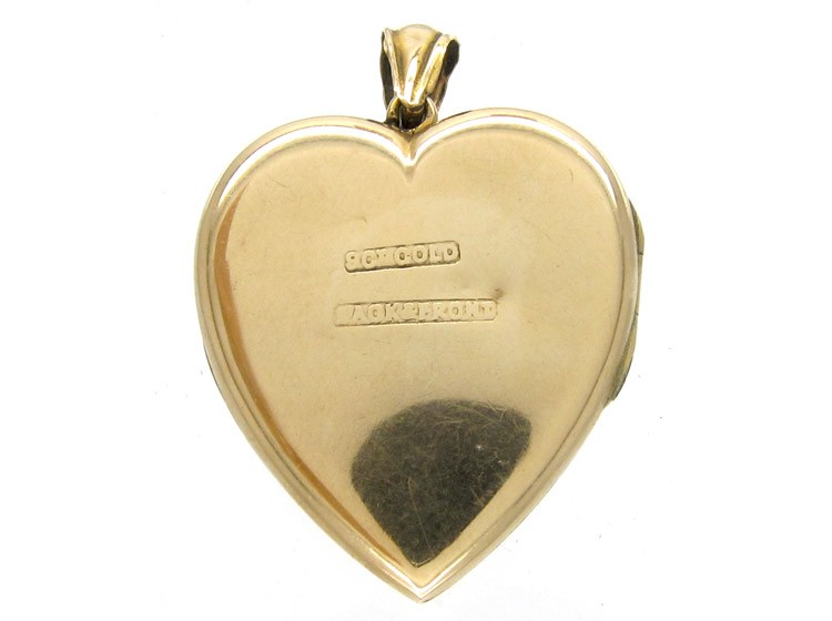 Heart Locket with Two Birds & Heart Motif