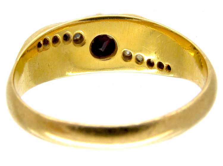 Ruby & Diamond Victorian Crossover Ring