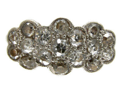 Diamond Triple Cluster Edwardian Ring