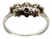 Diamond Triple Cluster Edwardian Ring