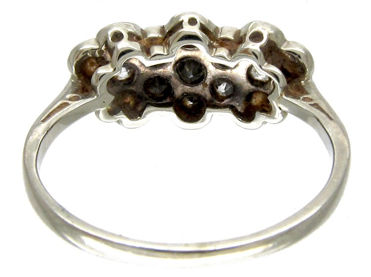 Diamond Triple Cluster Edwardian Ring