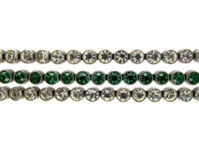 Green & White Paste Silver Bracelet