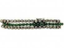 Green & White Paste Silver Bracelet