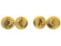 Reverse Intaglio Rock Crystal Horse's Head Cufflinks