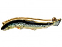 Gold & Enamel Edwardian Trout Brooch