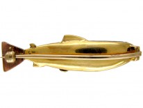 Gold & Enamel Edwardian Trout Brooch