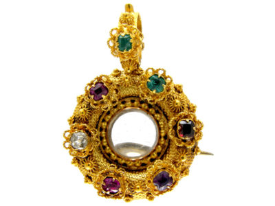 Regency Regard 18ct Gold Locket Brooch