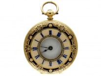 Enamel & Gold Half Hunter Watch