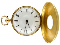 Enamel & Gold Half Hunter Watch