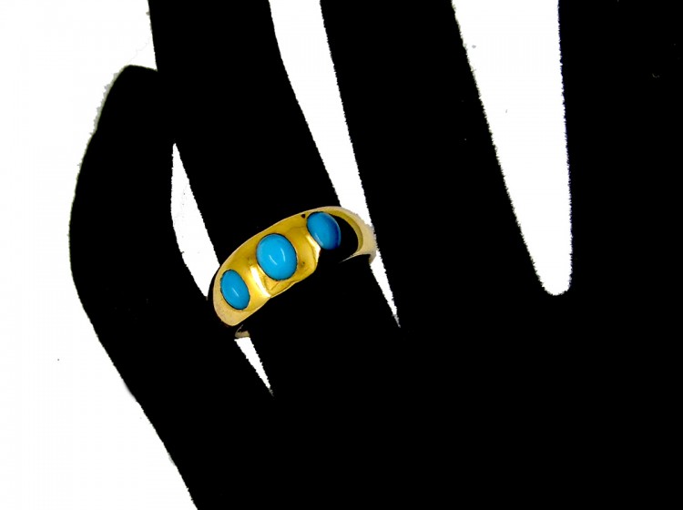 Victorian Three Stone Turquoise Ring