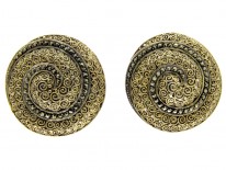 Theodor Farhner Silver Gilt Swirly Earrings