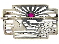 Art Deco Marcasite & Silver Swan Brooch