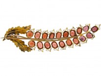Georgian Almandine Garnet Flower Brooch