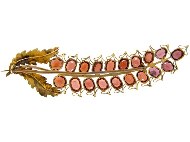 Georgian Almandine Garnet Flower Brooch