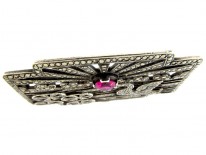 Art Deco Marcasite & Silver Swan Brooch