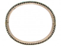 Turquoise & Pearl Silver Gilt Victorian Bangle