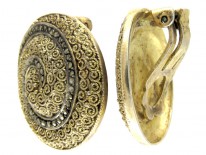 Theodor Farhner Silver Gilt Swirly Earrings