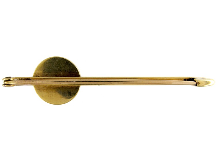 Reverse Intaglio 15ct Gold Rock Crystal Tie Pin of a Pheasant