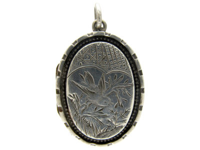 Silver Small Oval Victorian Locket