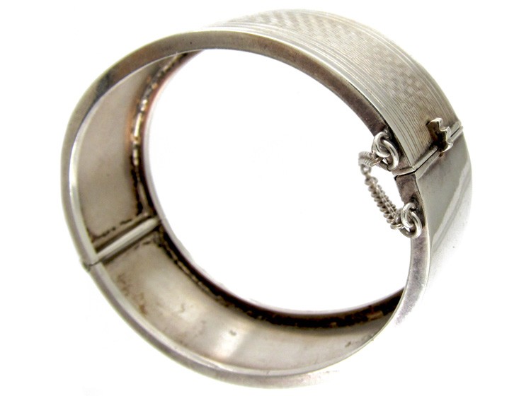 Silver Edwardian Engine Turned Bangle