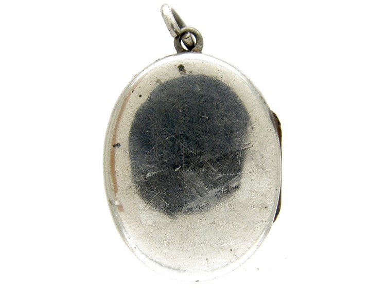 Silver Small Oval Victorian Locket