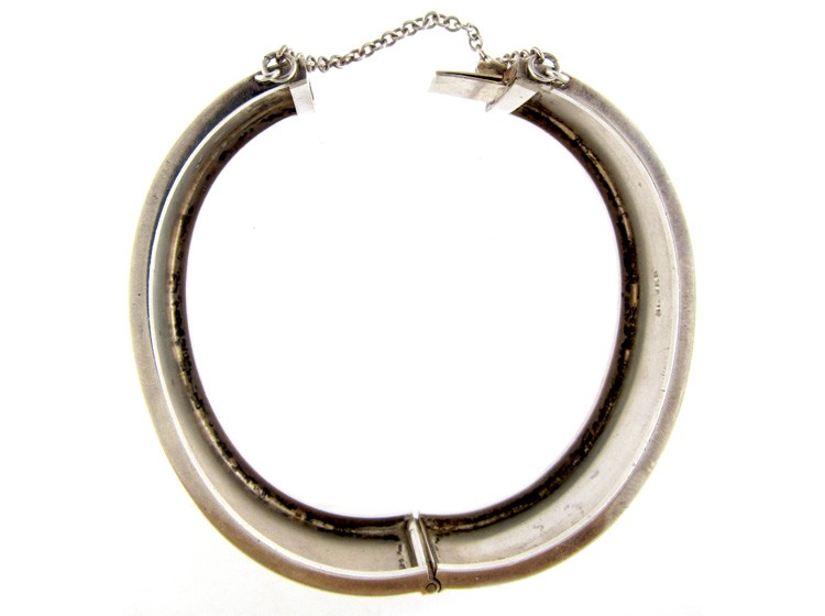 Silver Edwardian Engine Turned Bangle