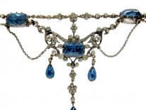 Blue & White Paste Edwardian Festoon Necklace
