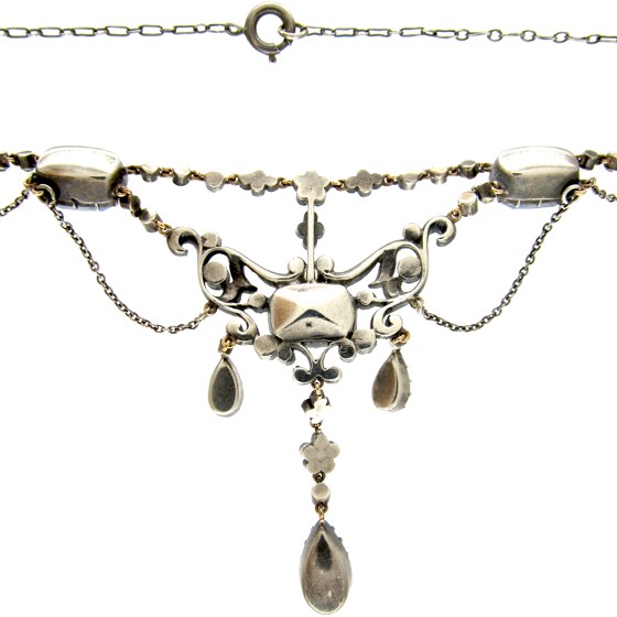 Blue & White Paste Edwardian Festoon Necklace