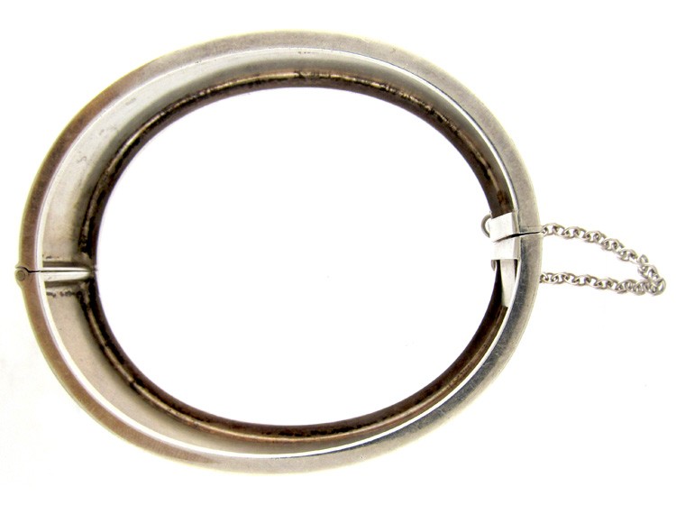 Silver Edwardian Engine Turned Bangle