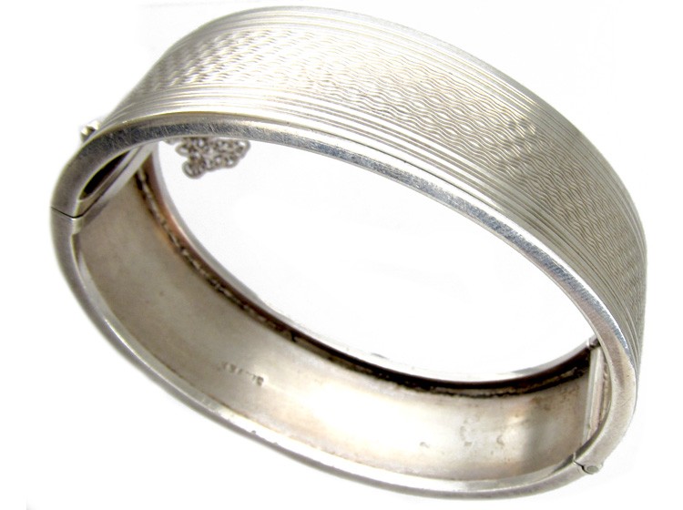 Silver Edwardian Engine Turned Bangle