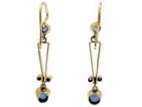 Sapphire & Diamond Edwardian Drop Earrings