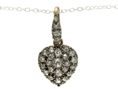 Victorian Diamond Heart Pendant on Chain