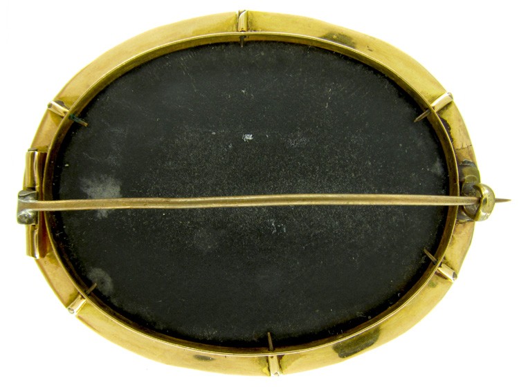Pietra Dura Victorian Gold Flower Brooch
