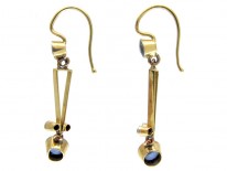 Sapphire & Diamond Edwardian Drop Earrings