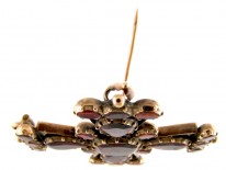 Georgian Garnet & Gold Maltese Cross Pendant Brooch