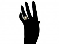 Rose Diamond, Natural Pearl & Enamel Suffragette Ring