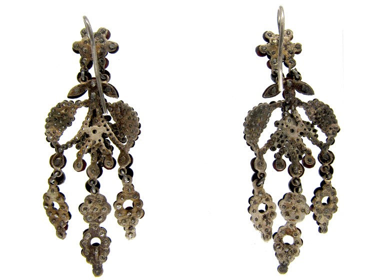 Georgian Cut Steel Drop Earrings