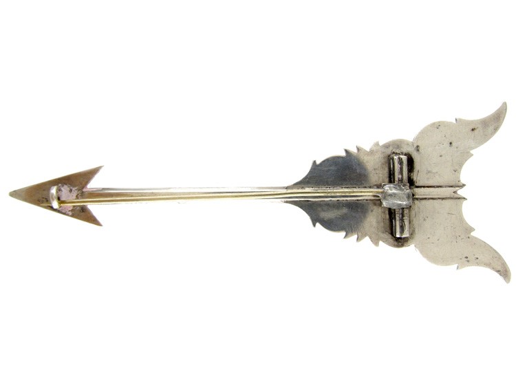 Large Silver Victorian Scottish Arrow Brooch