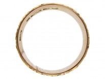 Edwardian Wide 9ct Gold Engraved Wedding Ring