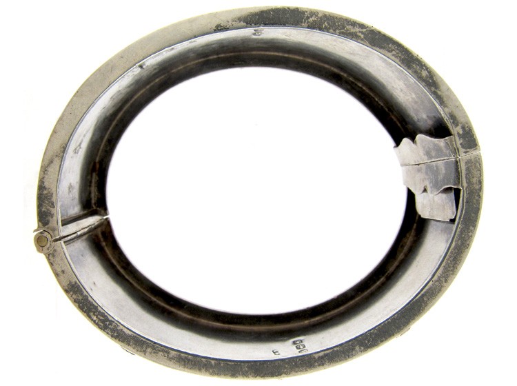 Victorian Silver Rose Overlay Bangle