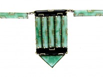 Art Deco Jade Glass Necklace