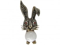 Silver & Marcasite Hare Brooch