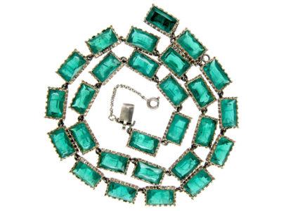 Green Lazarus Paste & Silver Necklace