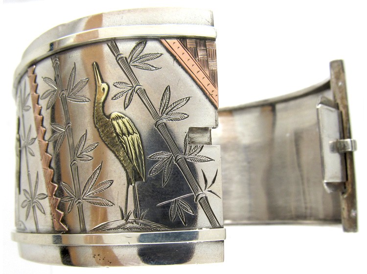 Victorian Silver & Gold Overlay Bangle