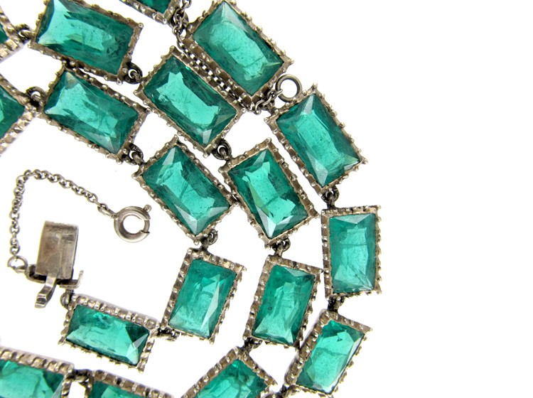 Green Lazarus Paste & Silver Necklace