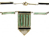 Art Deco Jade Glass Necklace