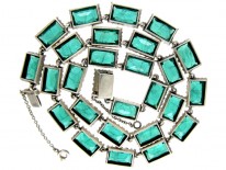 Green Lazarus Paste & Silver Necklace