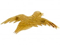 Carved Horn Swallow Brooch